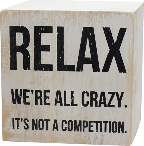 ARTGIFTHOU Letrero vintage de madera envejecida para decoración de pared del hogar, mesa, estante, oficina, decoración artística, «Relax We're All