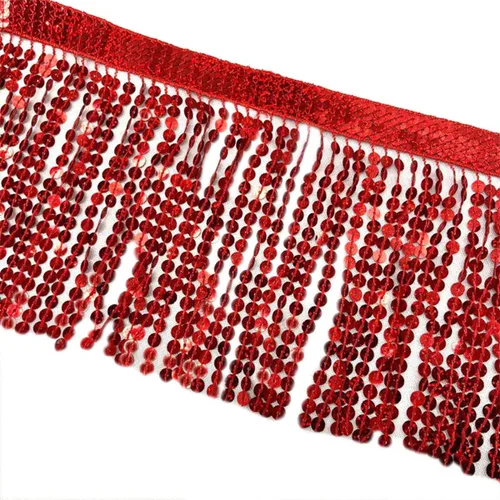 Miniatura 7 de Lauthen.S Borde de flecos de lentejuelas de 9.8 yardas, borlas de lentejuelas de 6 pulgadas para manualidades, vestido latino, adorno de ropa