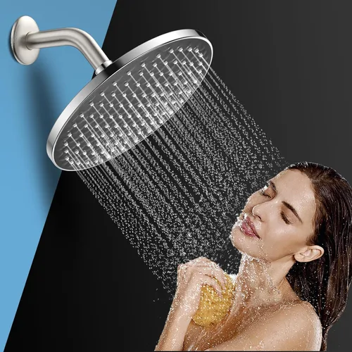 Miniatura 5 de MakeFit Brazo de ducha, brazo universal de tubo de ducha montado en la pared de 6 pulgadas con brida y cinta de teflón, brazo de extensión de acero