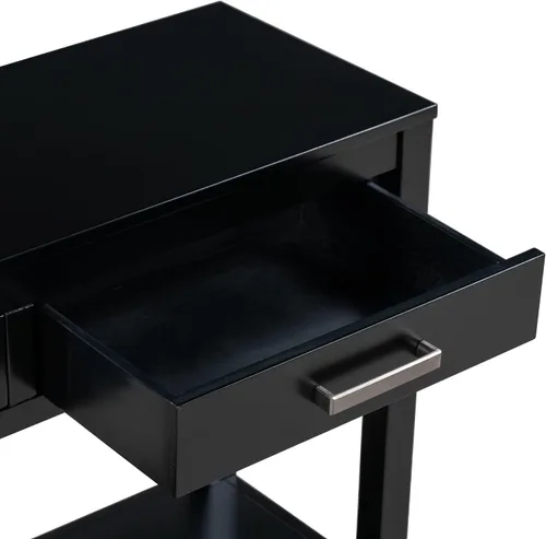 Miniatura 5 de Mesa consola moderna, mesa de sofá con 3 cajones y 1 estante, mesa de entrada para entrada, pasillo, sala de estar, vestíbulo, pasillo