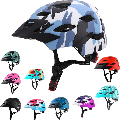 Miniatura 24 de Kids Bike Helmet,Bavilk Kids Boys Girls Bike Helmets with LED Light Detachable Visor Children Youth Teen Multi-Sport for Skating Cycling Scooter