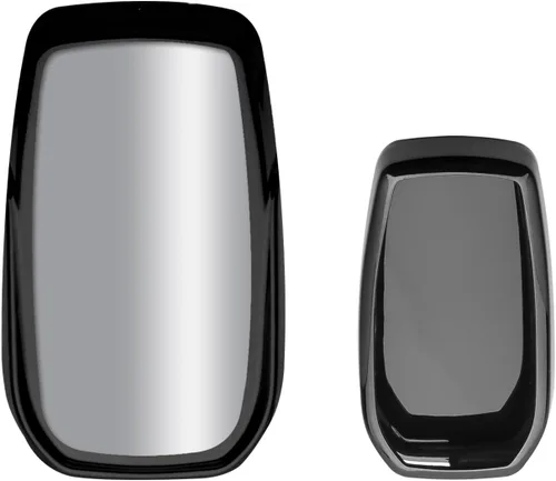 Miniatura 12 de x xotic tech Funda para llavero de ABS con patrón de fibra de carbono negra brillante, compatible con Toyota Land Cruiser, 4Runner Hignlander, Rav4