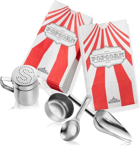 Miniatura 7 de Olde Midway Máquina de palomitas de maíz estilo cine con carrito y hervidor de 8 onzas - Negro, estilo vintage con ruedas