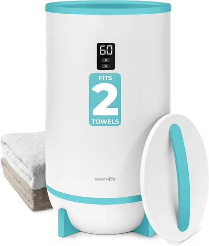 Miniatura 13 de SereneLife Calentador de toallas y mantas: calentador de toallas portátil de un solo toque para baño, soporte de disco fragante, anillo LED