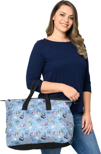 Miniatura 9 de Harry Potter Bolsa de lona de tren búho Hogwarts con estampado de búho para viajes Blanco apagado Bolsa de lona