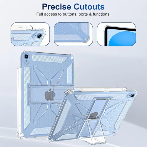 Miniatura 7 de Clear Stand Case for iPad Air 3 (Air 3rd Generation) 10.5 inch 2019 & iPad Pro 10.5 inch 2017 with Pencil Holder/Kickstand Soft TPU Back Silicone