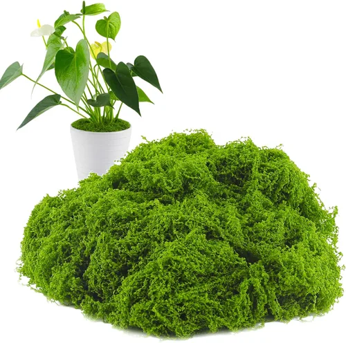 Miniatura 7 de Musgo artificial para manualidades, musgo verde falso de 10.6 onzas para plantas en maceta, decoración de bricolaje, paredes, centros de mesa, Verde