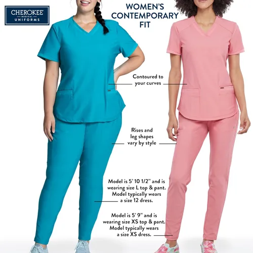 Miniatura 3 de Form Scrubs para mujer, cuello en V elástico de punto CK840