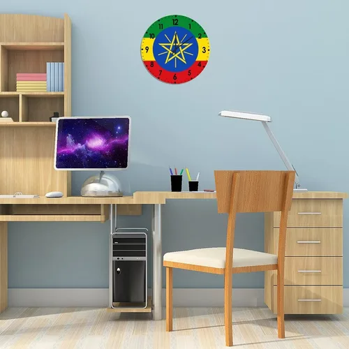 Miniatura 820 de Cheyan Reloj de pared con bandera de Canadá de 12 pulgadas, silencioso, sin tictac, de PVC, funciona con pilas, reloj redondo decorativo, regalo