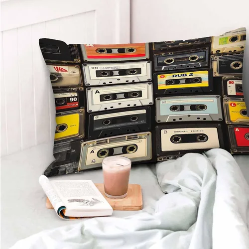 Miniatura 6 de Mugod Funda de almohada decorativa de los años 80 con cintas de plástico de cassette de audio retro, funda de almohada para hombres y mujeres