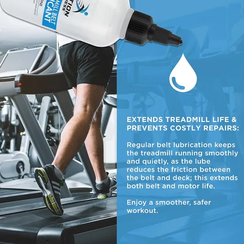 Miniatura 4 de Action Fitness Lubricante de cinta de correr 100% silicona para mantenimiento de la correa, botella de 4 onzas, aplicadores duales para una fácil