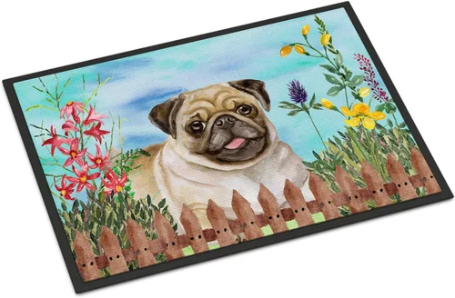 Miniatura 84 de Caroline's Treasures CK1311MAT Cavalier Spaniel Poinsettas - Felpudo de 18 x 27 pulgadas, tapete para puerta delantera, interior y exterior