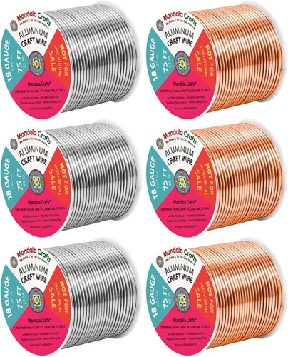Miniatura 340 de Mandala Crafts - Alambre de aluminio anodizado de 8 calibre para hacer joyas - 9.75 m de alambre flexible negro colorido - Flexible para bonsái