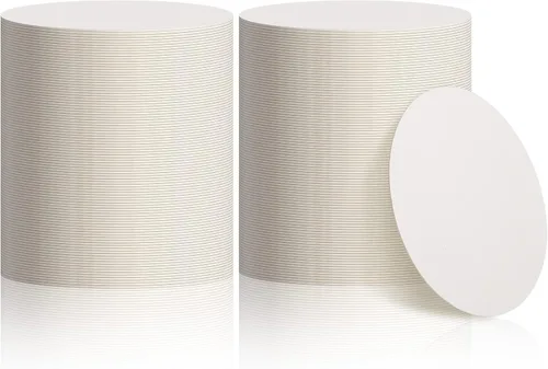 Miniatura 20 de TaoBary 400 Piezas Posavasos Desechables de Papel a Granel 1MM, 4 Pulgadas Posavasos Redondos de Cartón en Blanco para Bar Bebidas Manualidades DIY