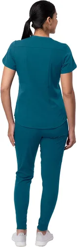 Miniatura 2 de Adar Pro - Conjunto médico moderno para mujer - Camiseta médica moderna con cuello en V y pantalón médico, pantalón de yoga