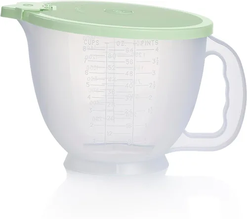 Miniatura 7 de Set de jarras Tupperware Classic Mix-N-Store en verde menta y rosa caramelo, apto para lavavajillas y sin BPA (2 tazones, 2 tapas)