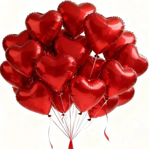 Miniatura 21 de 100 globos en forma de corazón de 5 pulgadas, globos de aluminio de Mylar de papel de aluminio para decoración de mujeres y niñas, día de San