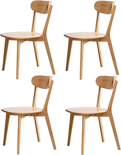 Miniatura 13 de Sillas de Comedor de Roble, Sillas de Cocina, Silla de Comedor Moderna de Madera Maciza 100% con Respaldo Curvo, Silla de Comedor para Cocina, Sala