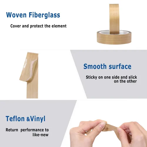Miniatura 6 de Cinta de teflón de alta temperatura de 1 pulgada x 33 pies Cinta adhesiva de teflón de PTFE - Se adapta a Weston, FoodSaver, Seal A Meal, Cabellas