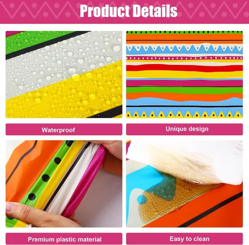 Miniatura 3 de Kochorie Mantel de plástico para fiesta mexicana, 2 piezas, mantel rectangular desechable para fiesta de cumpleaños temática mexicana, suministros