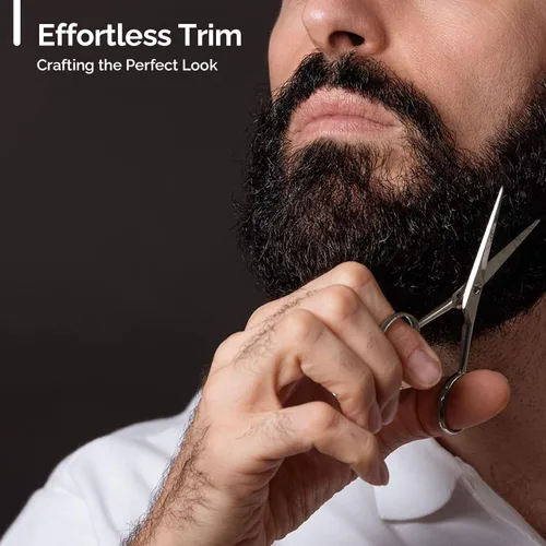 Miniatura 4 de M. A. C.® Kit de barba para hombres, kit de aseo de barba que incluye cepillo de jabalí, peine de tijera para barba y navaja de afeitar y cuchillas