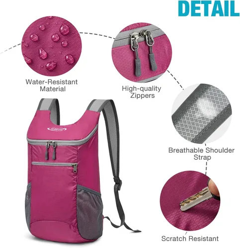 Miniatura 6 de G4Free, mochila pequeña y plegable, liviana y casual, para ir de camping o para exteriores, para adultos y niños (11 L)
