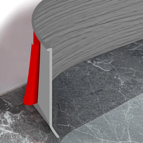 Miniatura 14 de Moldura Flexible para Zócalo de 4 Pulgadas, Base de Pared de Vinilo Autoadhesivo, Despegar y Pegar, Base Cóncava de Goma, Moldura para Zócalo
