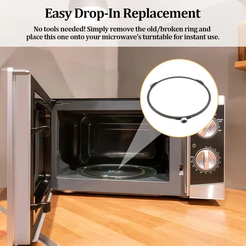 Miniatura 5 de Anillo de reemplazo para plato giratorio de microondas de 7 pulgadas, piezas de repuesto para girar microondas con 3 rodillos suaves, ajuste