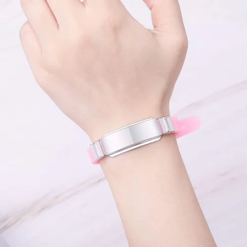 Miniatura 5 de MOWOM Medical - Pulsera de silicona con grabado personalizado, con identificación, alerta médica, pulsera ajustable para hombres, mujeres, niños