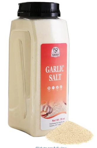 52USA Sal de ajo 39 onzas (2.4 lbs), sal de ajo a granel, sal molida fina, sin MSG añadido, sin OMG, kosher, sin gluten, sal sabrosa para sopas,