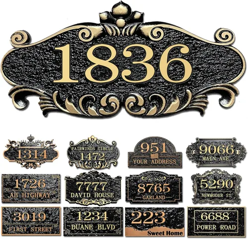 Miniatura 26 de Placa personalizada de dirección de casa, letrero de dirección de nombre de calle personalizado para números de casa, placa para buzón de garaje