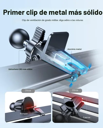 Miniatura 3 de andobil Actualizado para Montura de Coche Magsafe Pro [Ímpetu Más Fuerte, Compatible con Teléfonos Grandes] Soporte Magnético Giratório 360°