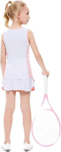 Miniatura 5 de Traje de golf y tenis para niños y niñas, vestido sin mangas, camiseta sin mangas, pantalones deportivos, con bolsillos cortos, 3-12 años