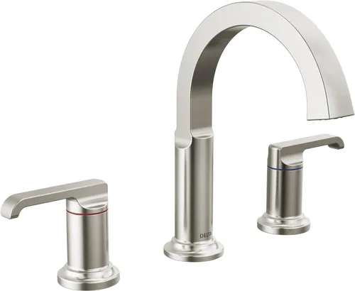 Miniatura 8 de Delta Grifo de baño Tetra cromado de 3 agujeros, grifo de baño cromado para lavabo de baño, tecnología de sello de diamante, ensamblaje de drenaje