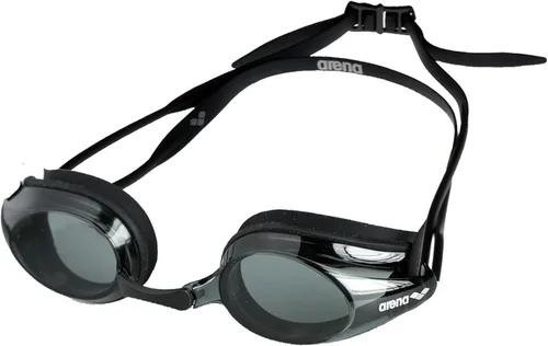 Arena Tracks Gafas de natación unisex para adultos esenciales para carreras competitivas de natación, aprobadas por FINA, con lente antiniebla Negro