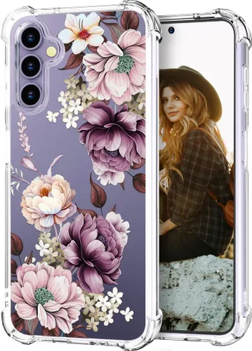 Miniatura 31 de Hungo Funda compatible con Samsung Galaxy S25 Plus/S24 Plus, diseño transparente, diseño femenino de piel femenina S24+ S25+ de astronauta