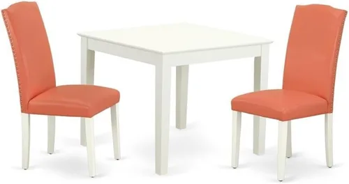 Miniatura 19 de East West Furniture OXEN5-LWH-57 - Juego de mesa y sillas de cocina de 5 piezas, incluye una mesa de comedor cuadrada y 4 sillas de comedor Parsons