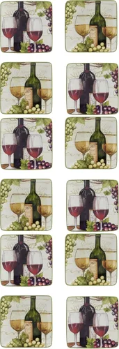 Miniatura 7 de Certified International Meadow Brook - Platos para canapé/almuerzo/aperitivo de 6 pulgadas, diseños surtidos, multicolor, grande, juego de 4