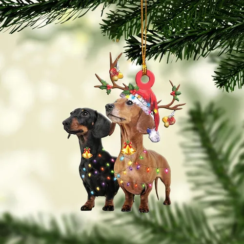 Miniatura 18 de Talataca Dachshund Angelito Durmiente Alas Memorial Tan Wheaten Dachshund 2D Plano Espejo Retrovisor de Coche Accesorios Adorno de Árbol de Navidad