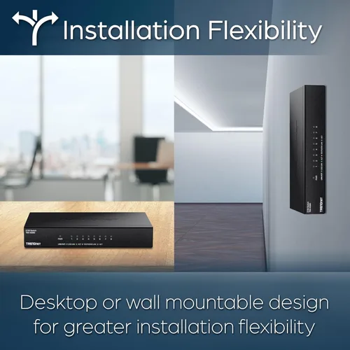 Miniatura 5 de TRENDnet Interruptor para juegos multiGigabit de 8 puertos y 2.5 Gb, TEG-S380, 8 puertos 2.5GBASE-T, capacidad de conmutación de 25 Gbps, divisor