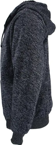 Miniatura 7 de Gary Com - Sudadera de vellón sherpa de alto gramaje con capucha para hombre, forro de grueso vellón, con cremallera completa, cálidas chaquetas