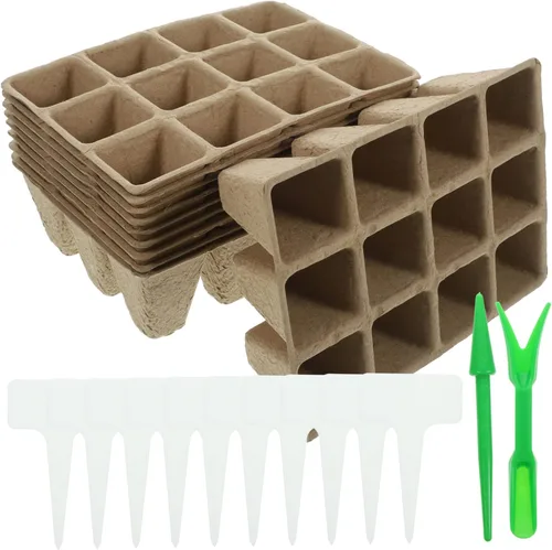 Yardwe Juego de macetas de vivero para horticultura Suculentas Suelo Inicio Planta Invernadero titular de plantas desechables Traje floral