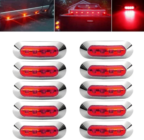 Miniatura 9 de 10 luces LED verdes de 4 luces laterales delanteras y traseras de espacio interior, luz trasera, luz trasera, indicadores de giro de advertencia