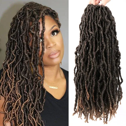 Miniatura 11 de Violet Rastas sintéticas de ganchillo de 18 pulgadas, trenzas de ganchillo naturales, trenzas sintéticas preenrolladas para mujeres negras