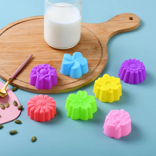 Miniatura 2 de Vasos de silicona reutilizables para hornear, forros de silicona de tamaño mini de 2 pulgadas para hornear, forros reutilizables para muffins
