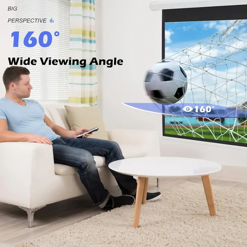 Miniatura 8 de YODOLLA Pantalla de proyección motorizada de 84 pulgadas, pantalla de proyector eléctrico 16:9 4K 3D HD, pantalla de proyección blanca montada