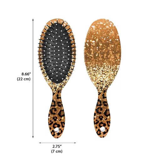 Miniatura 2 de WIRESTER Cepillo desenredante para todo tipo de cabello, cepillo de pelo para niñas y mujeres, adecuado para cabello húmedo y seco, brillo dorado
