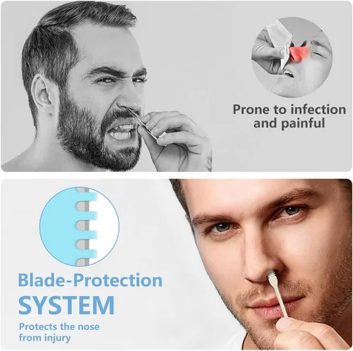 Miniatura 6 de Cortador de pelo nasal 2 en 1, recortador manual de doble cara con cepillo, cuchillo de nariz giratorio de 360° para hombres y mujeres, herramienta
