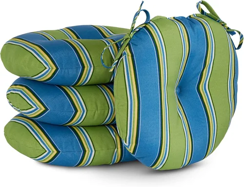Miniatura 17 de South Pine Porch Juego de 4 cojines redondos para silla bistró de 15 pulgadas, diseño floral rojo Aloha