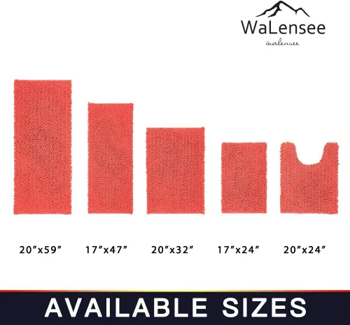 Miniatura 122 de Walensee Alfombra de baño antideslizante (24x17 pulgadas, rosa polvoriento) absorbente de agua, súper suave, lanuda de felpilla, lavable a máquina